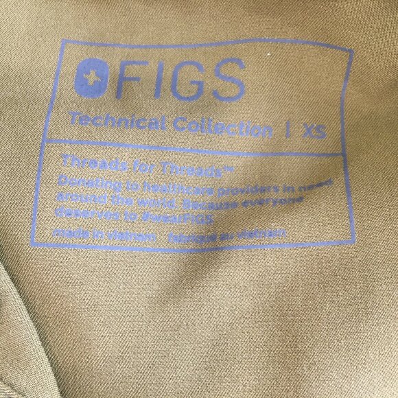 FIGS Oversized Olive Green RAFAELA Mandarin Collar Medical Scrub Top Shirt - Picture 2 of 11